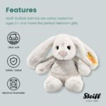 Steiff Hoppie Hase 18 cm hellgrau, Plüschtier Hase mit Schlappohren, Soft Cuddly Friends, flauschiges Stofftier zum Kuscheln – Bild 3