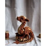 Crochet Dragon Pattern PDF Amigurumi | Brown Fantasy Dragon with Gold Leaf Scales | Instant Download – Bild 5